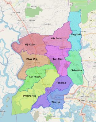 Bản Đồ Phú Mỹ sau sáp nhập