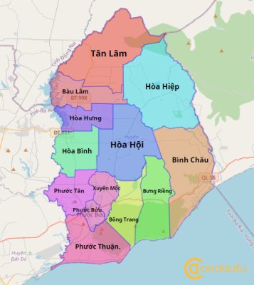 Bản đồ Huyện Xuyên Mộc